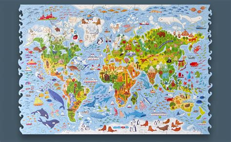 Unidragon puzzle. Kids world map ILLUSTRATION :: Behance