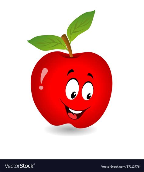 Red apple cartoon Royalty Free Vector Image - VectorStock