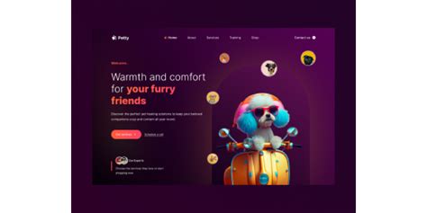 Petty 🐶 - Pet heating solution web design concept (Community) | Figma