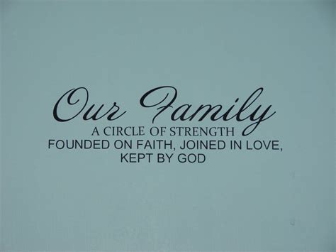 Our Family Faith Love God matte finish vinyl wall quote