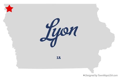 Map of Lyon, Lyon County, IA, Iowa