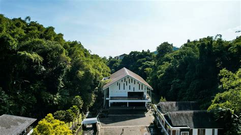 Aerial view of The Beautiful scenery on top of hill Puncak Bogor. Bogor ...