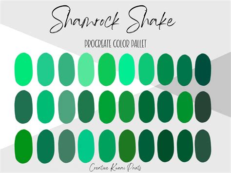 Shamrock Procreate Palette Shamrock Shake Color Swatches - Etsy | Color ...