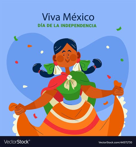 Flat for mexico independence Royalty Free Vector Image