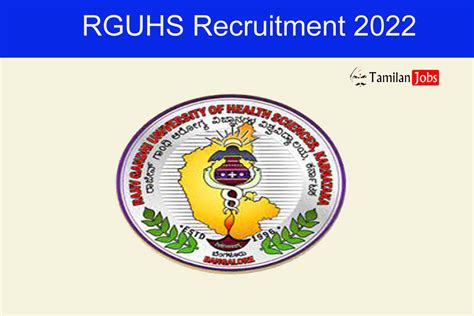 RGUHS Recruitment 2022 Out – Apply Programmer, Junior Programmer Jobs - Tamilan Jobs