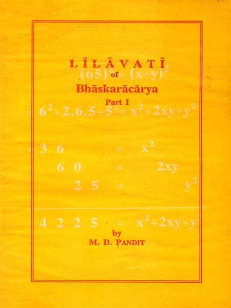 Lilavati of Bhaskaracarya Part I - M.D. Pandit | PDF