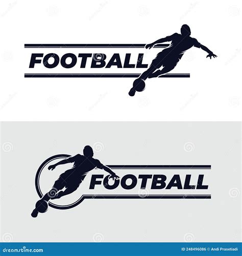 Soccer Player Logo Design Template Stock Vector - Illustration of ...