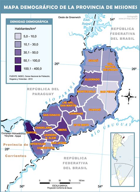 Demographic map of the Province of Misiones | Gifex