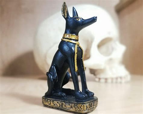 Anubis Statue, Egyptian God of Death, Mini Statue 3 Inches, Sitting Anubis Jackal - Oddities For ...