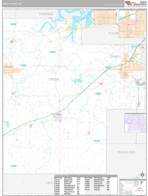 Creek County, OK Wall Map Premium Style by MarketMAPS