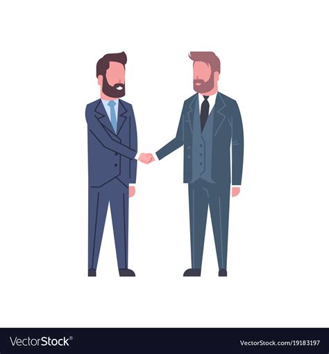 Hand shake concept two business men shaking hands Vector Image