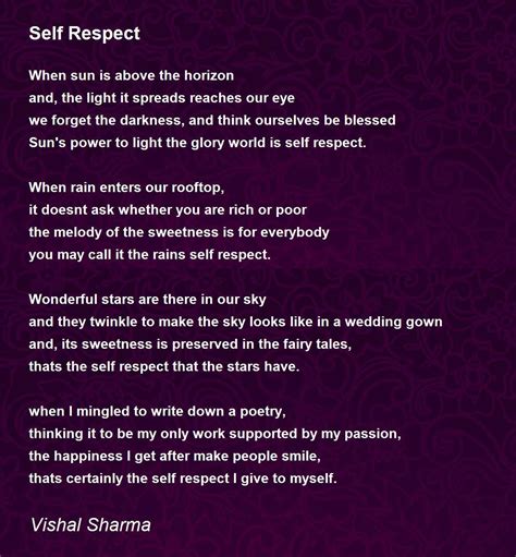 Self Respect - Self Respect Poem by Vishal Sharma