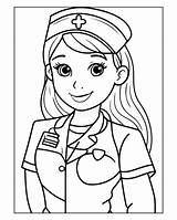 Nurse Coloring Pages Vector Illustration Stock  sketch template