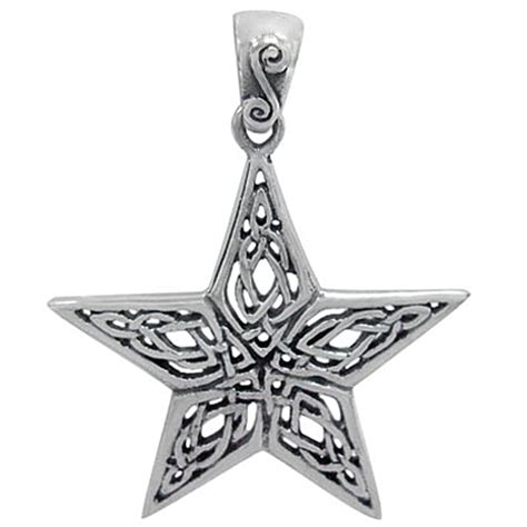 Sterling Silver Star Pendant Celtic Knot 26mm - The Zen Shop