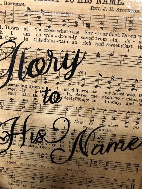 Glory to His Name Hymn Sign Inspirational Sign Sheet Music - Etsy