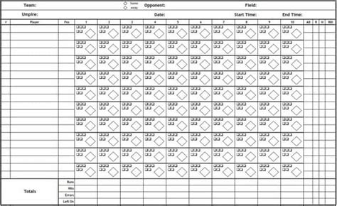 10 Best Printable Baseball Scorecard Templates