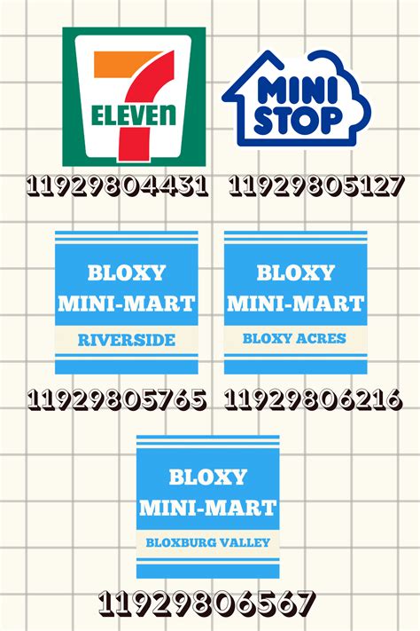 bloxburg convenience store decals | School decal, Bloxburg decals codes ...