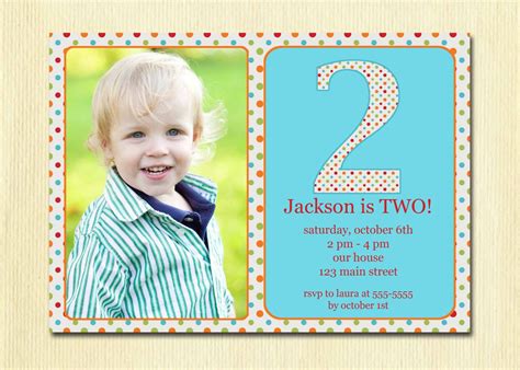 2 Year Old Birthday Invitations - Drevio : Free And Printable Custom Invitation Templates