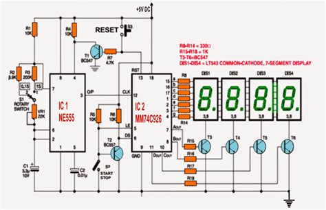 Circuito de cronômetro digital simples - - #circuito #download - # ...