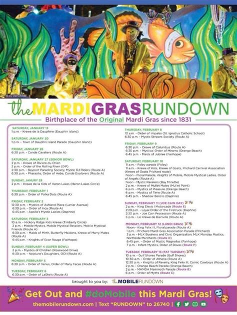 Mobile Mardi Gras Parade Schedule | Mardi gras, Mardi gras parade, Gras