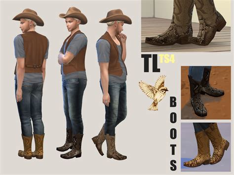 Cowboy Boots MOCKINGBIRD - The Sims 4 Catalog