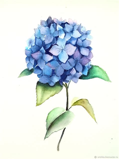 Painting Watercolor Hydrangea в интернет-магазине на Ярмарке Мастеров ...