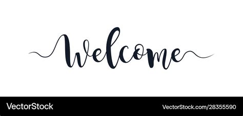 Welcome text lettering hand written calligraphy Vector Image