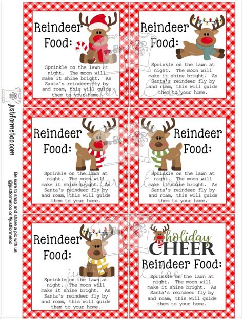 Printable Reindeer Food Tags