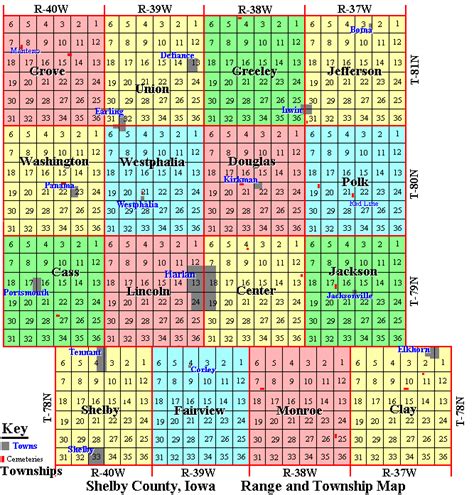 Shelby County IAGenWeb - Maps - Range and Township Map