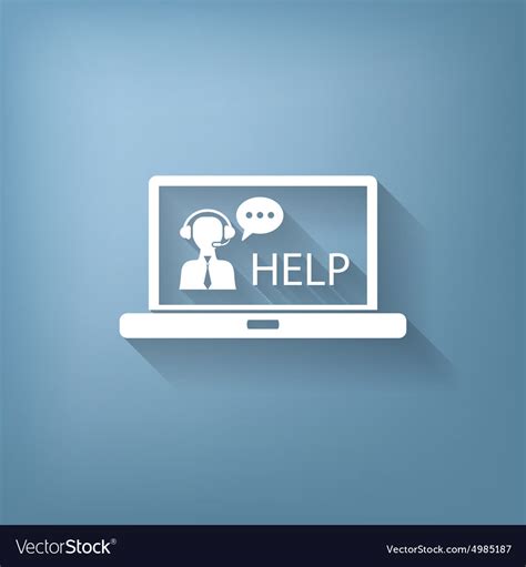 Laptop with customer support Royalty Free Vector Image