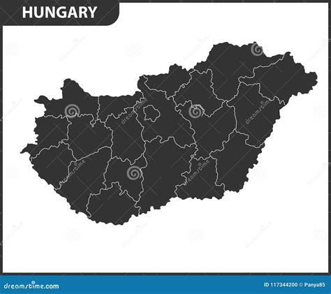 The Detailed Map of Hungary with Regions or States. Administrative ...