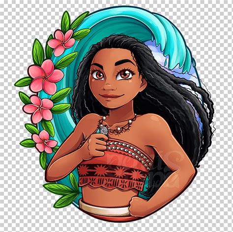 Caricatura moana dibujo ilustración, princesa disney, pelo negro ...