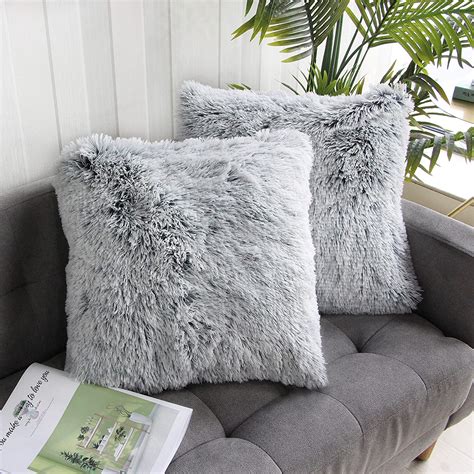 Uhomy Grey Ombre Throw Pillow Covers, 2-Pack