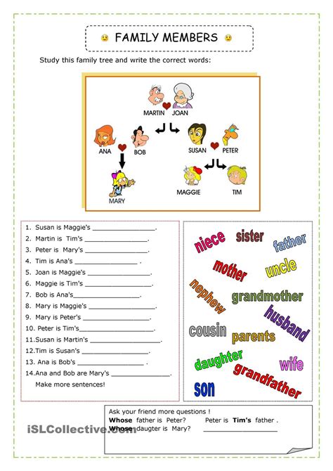 ENGLISH 4 KIDS: Connect level 2 (family vocabulary worksheet)