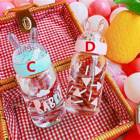 Rabbit Glass Water Bottle JK1097 – Juvkawaii