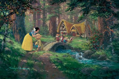 James Coleman A Sweet Goodbye (deluxe) Snow White & The Seven Dwarfs Giclee On Canvas Disney ...