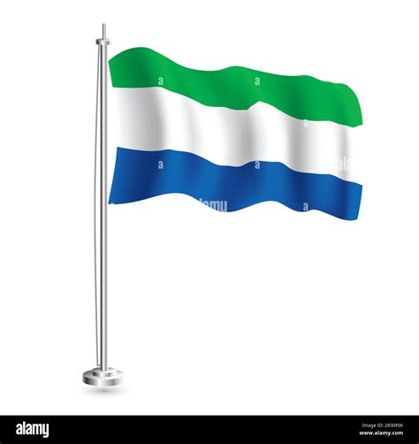 Sierra Leone Flag. Isolated Realistic Wave Flag of Sierra Leone Country ...