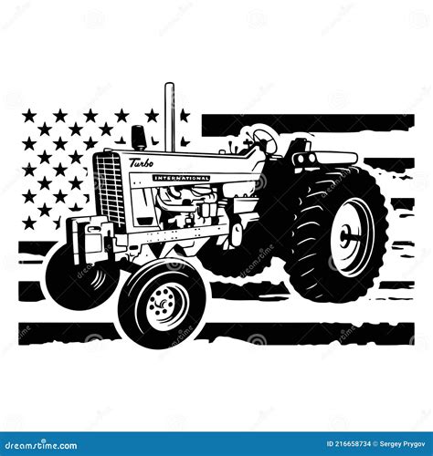 Farm Tractor, Harvest, Farmer Vehicle, Stencil, Silhouette, Vector Clip Art | CartoonDealer.com ...