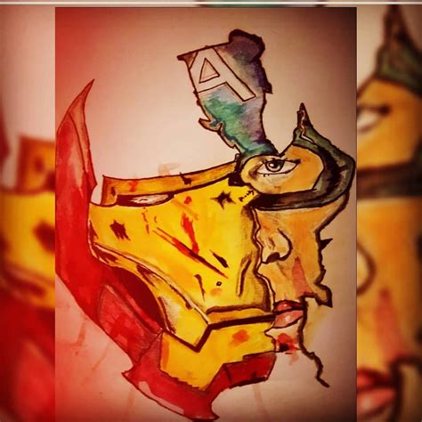 Ricky Alan — Iron Man vs captain America . Drawing done by...