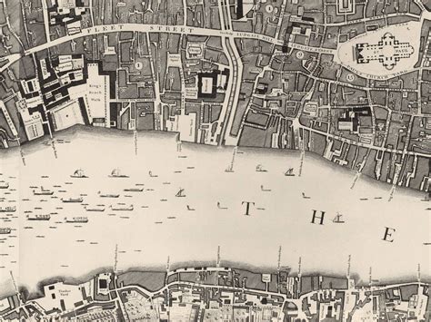 Old Map of London 1746 John Rocque Vintage Map of London | Vintage ...