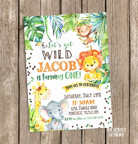 √ 30 Free Printable Safari Birthday Invitation in 2020 | Safari invitations, Jungle invitations ...