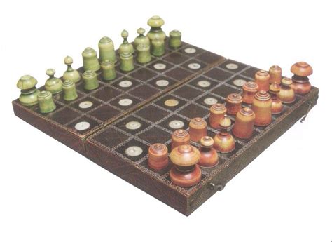 Shatranj Chess Set from Kurdistan (17th - 18th Century) lacquered wood and ivory | Chess game ...