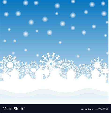 Christmas background with white snowflakes Vector Image