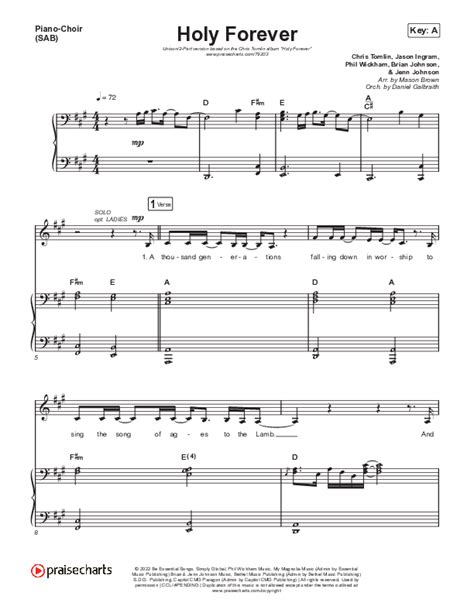 Holy Forever (Unison/2-Part ST/AB) Sheet Music PDF (Chris Tomlin) - PraiseCharts