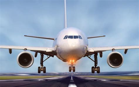 Jet Plane Taking Off With Motion Blur Stock Photo - Image of engine ...