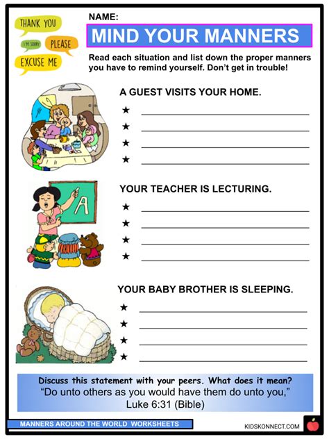 Manners Around the World Facts, Worksheets, Common & Unique for Kids