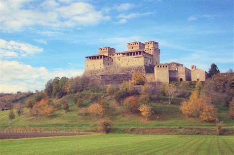 The Castle of Torrechiara (Parma, Italy), the fortress with a frescoed heart