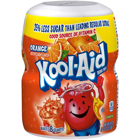 Kool-Aid Sugar-Sweetened Soft Drink Mix, Orange, 19 oz (1 lb 3 oz) 538 g