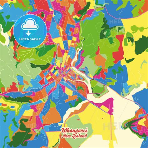 Whangarei, New Zealand Crazy Colorful Map Print Template in 2022 | Colorful map, Map print, Map ...