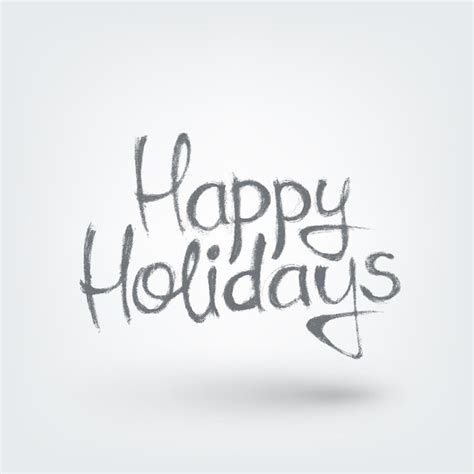 Premium Vector | Happy holidays text design hand drawn words on white background